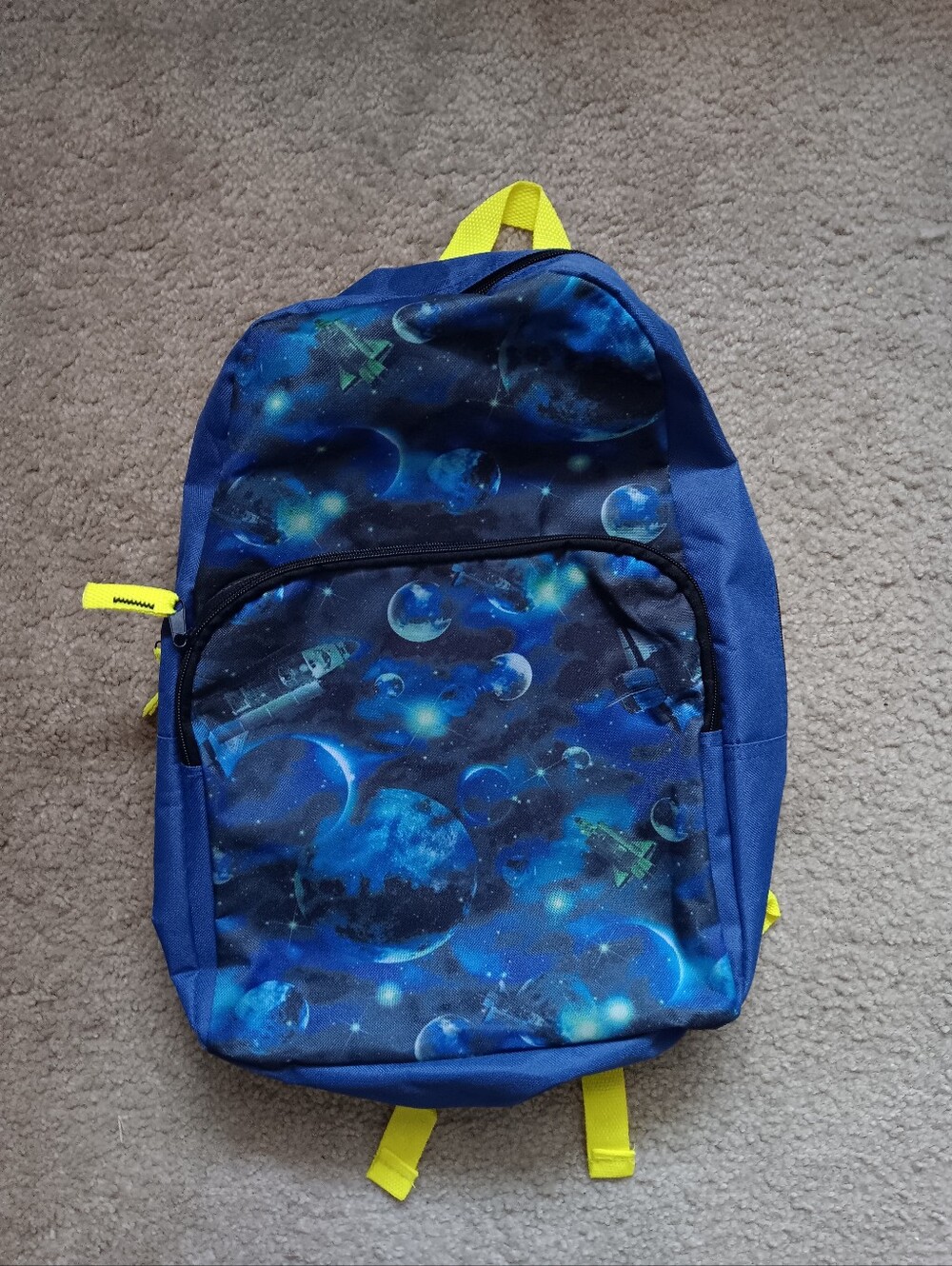 Kids Space-Print One Piece Backpack - Blue